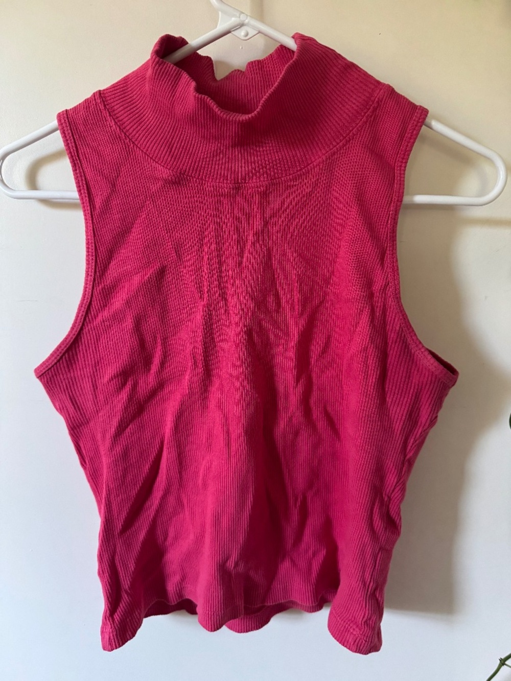 Bright pink Big Bud Press Mock Neck Tank